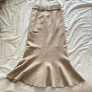 Korean Yesstyle Beige Flared Women's Mermaid Skirt
